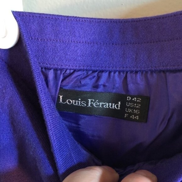 Vintage Size 12 Louis Feraud purple wool blend skirt suit - Picture 10 of 11